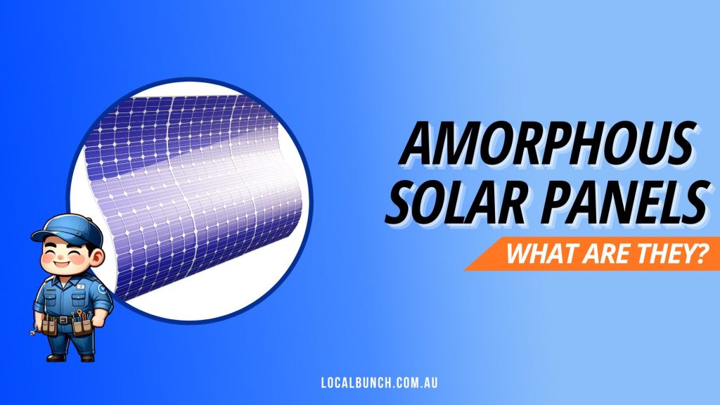 Feature image for amorphous solar panels showing a vector of curved thin-film solar panels