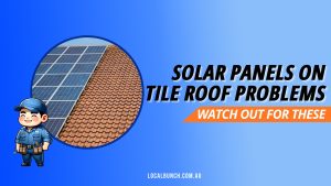 Feature image for the article about solar panels on tile roof problems. Image shows solar panels installed on a tiled roof.